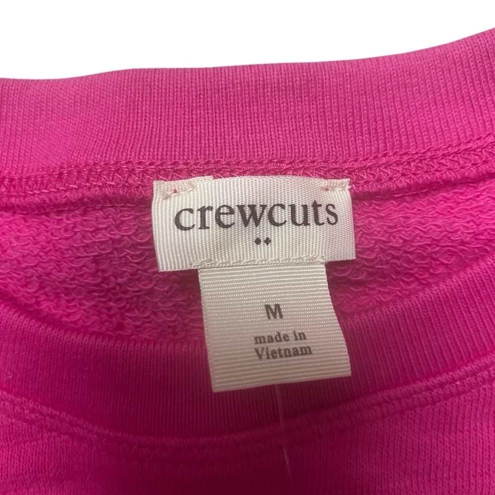 Crewcuts Bright Pink French Terry Sweatshirt 100% Cotton Pullover NWT Size M - Picture 7 of 11
